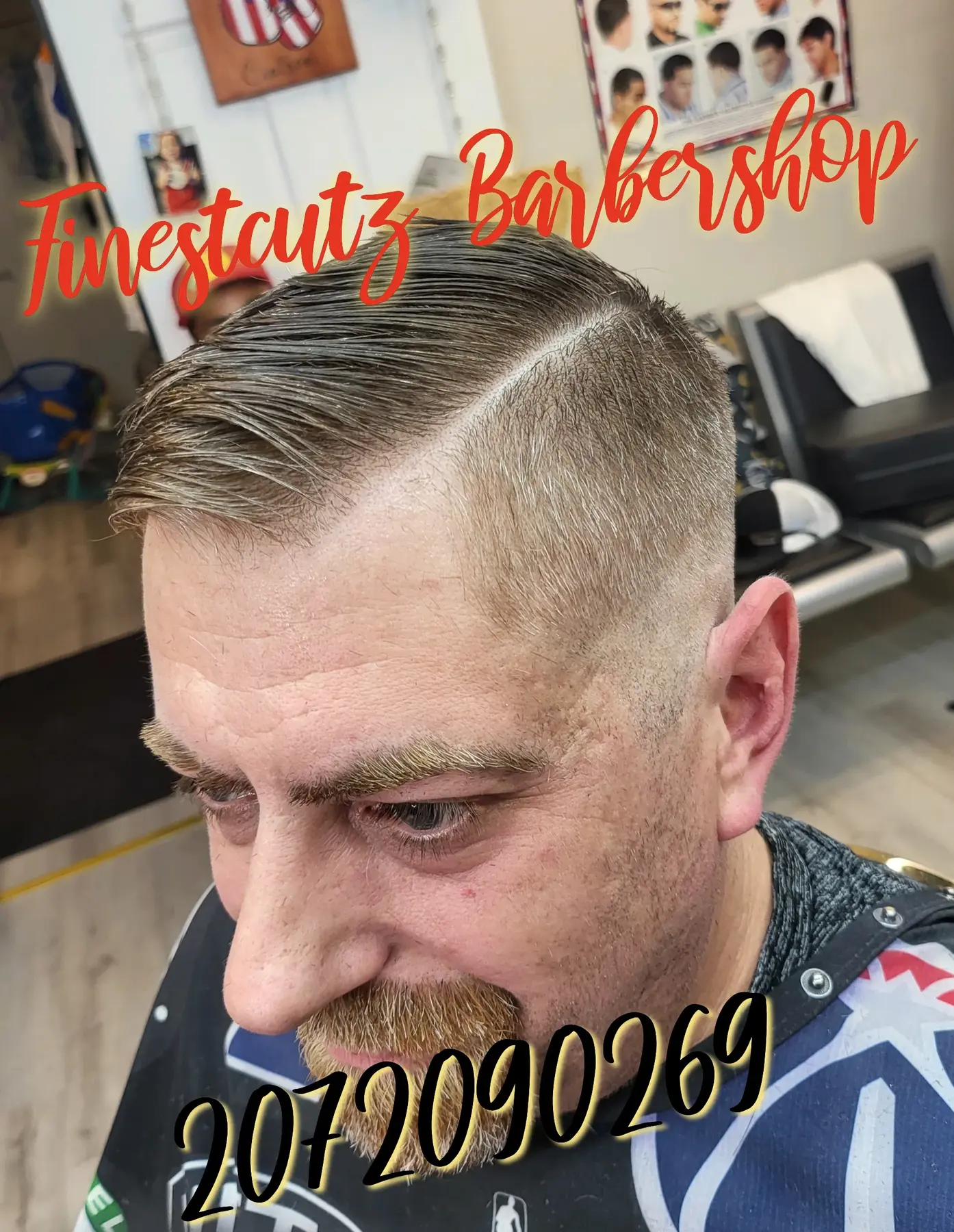 Close detail on a clean line-up and fade